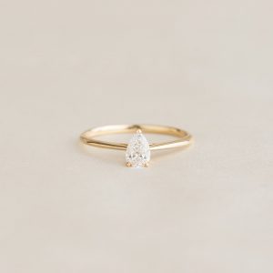 Linjer Pear Shaped Lab Grown Diamond Ring 14k Gold - Mariela
