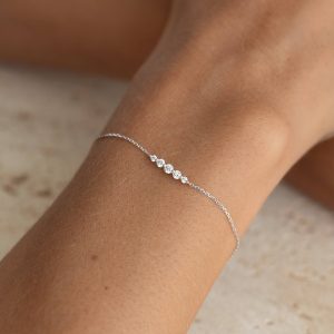 Linjer Graduated Lab Grown Diamond Bracelet White Gold - Tamsin