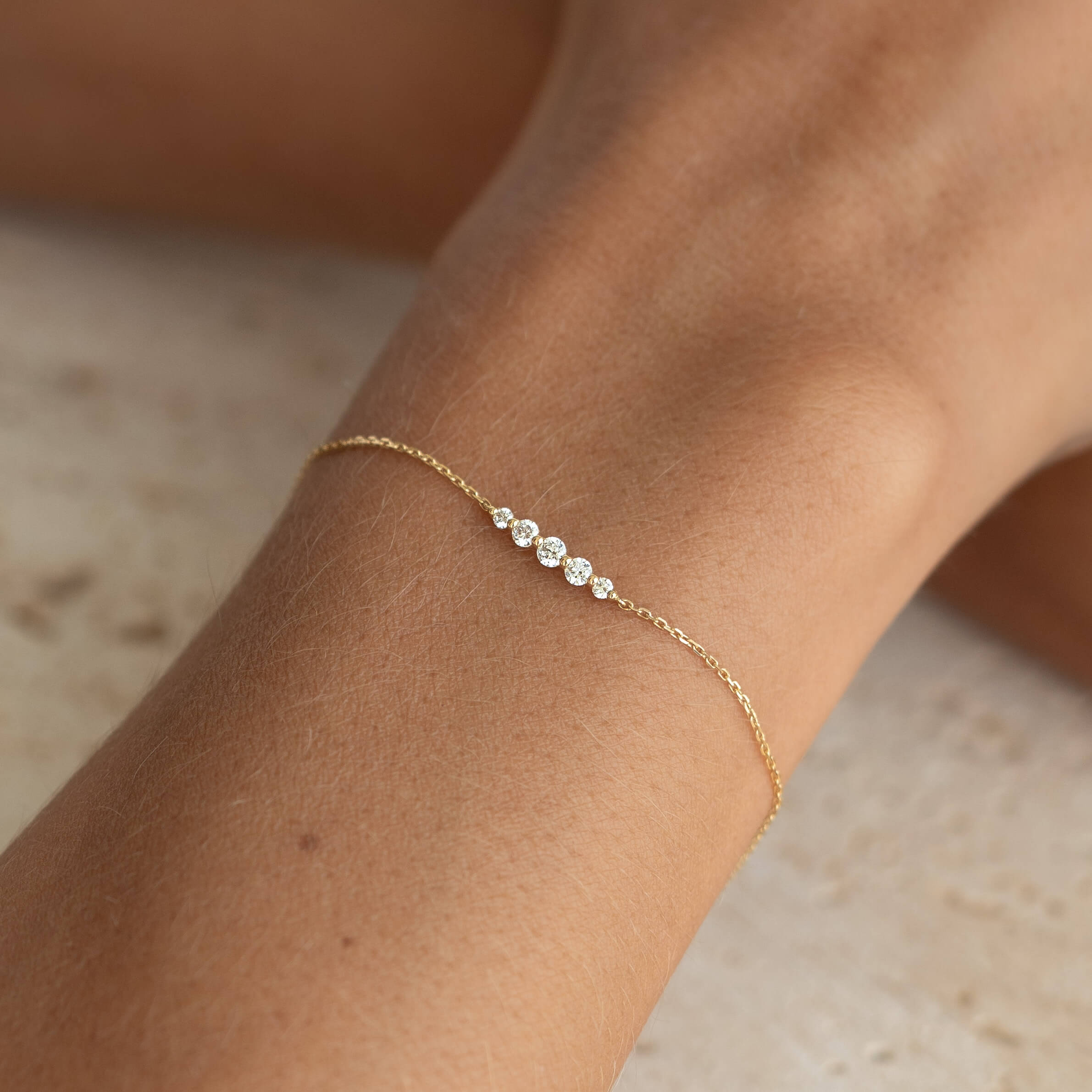 Linjer Graduated Lab Grown Diamond Bracelet 14k Gold - Tamsin