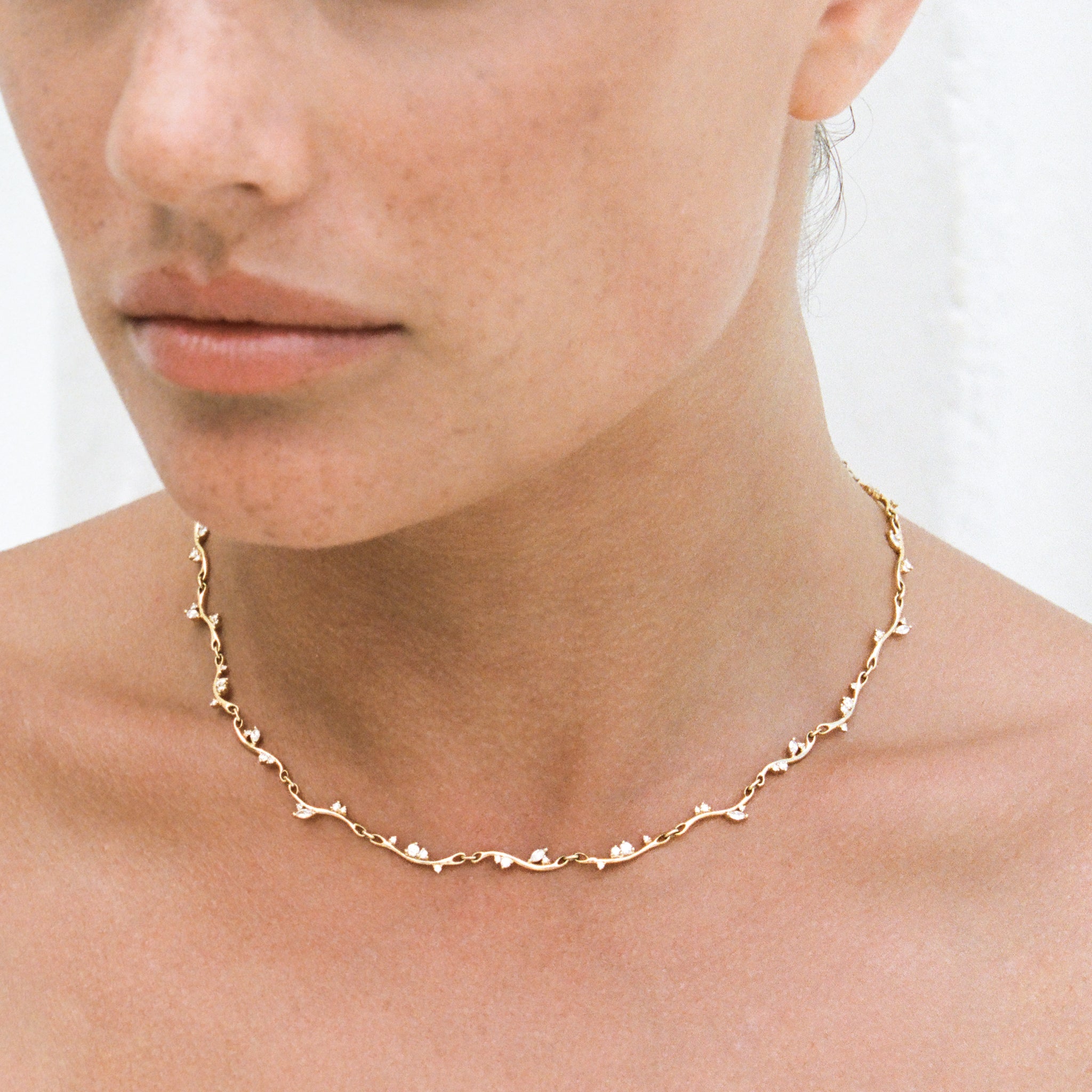 Linjer Lab Grown Diamond Organic Necklace 14k Gold - Marina