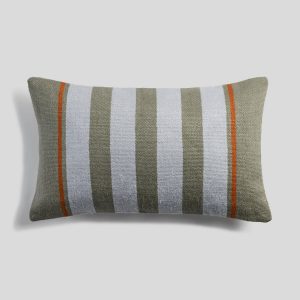 Parachute Kilim Mini Lumbar Pillow Cover (Moss and Sky)