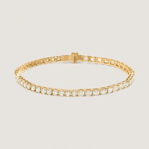 Kinn Studio Billie Half Round Emerald Tennis Bracelet Yellow Gold
