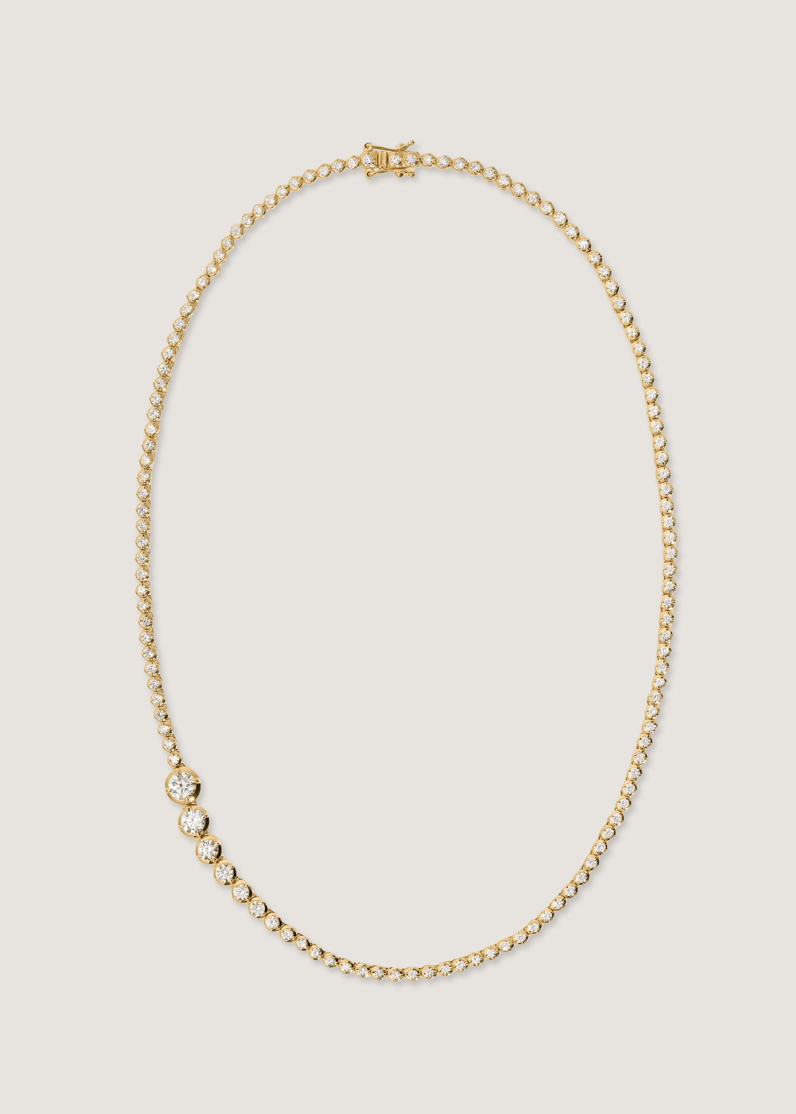 Kinn Studio Naomi Graduated Tennis Necklace Yellow Gold