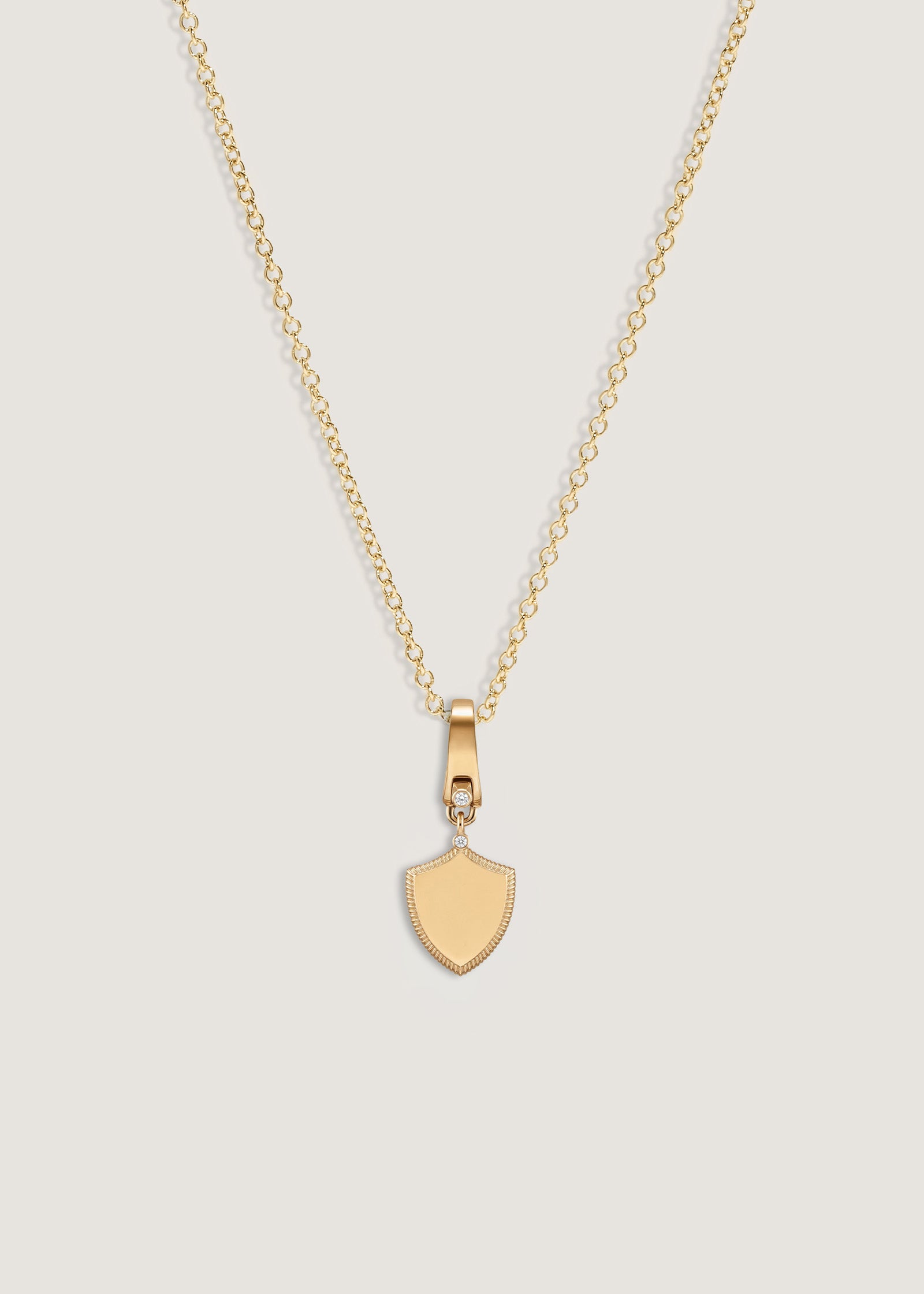 Kinn Studio Ace Shield Diamond Pendant Necklace