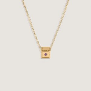 Kinn Studio Chapter Custom Birthstone Charm Necklace Alexandrite