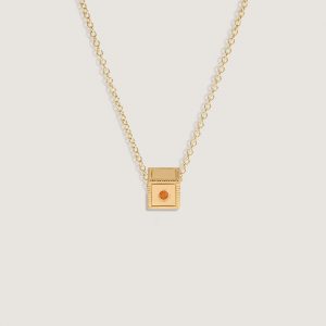 Kinn Studio Chapter Custom Birthstone Charm Necklace Citrine