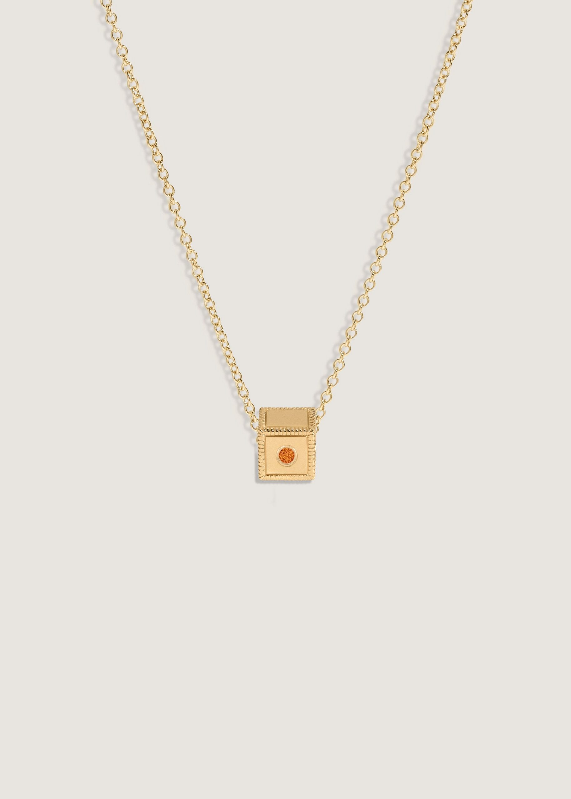 Kinn Studio Chapter Custom Birthstone Charm Necklace Citrine