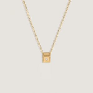 Kinn Studio Chapter Custom Birthstone Charm Necklace Diamond
