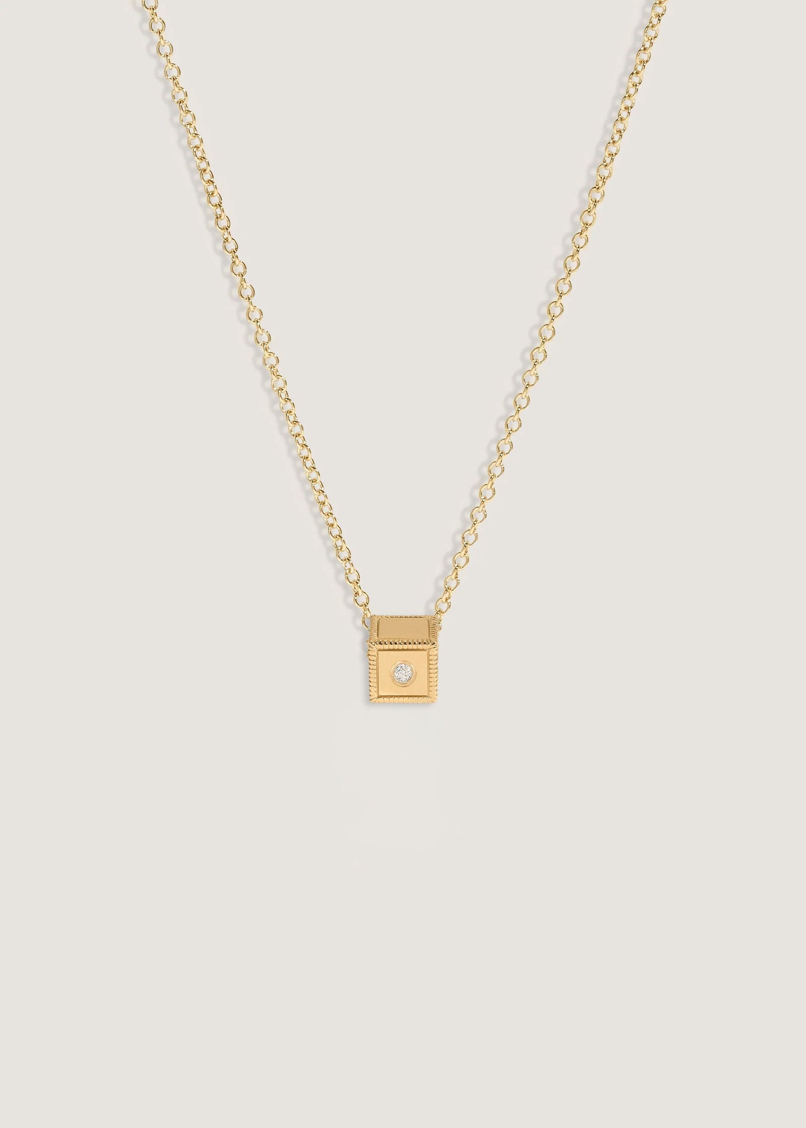 Kinn Studio Chapter Custom Birthstone Charm Necklace Diamond