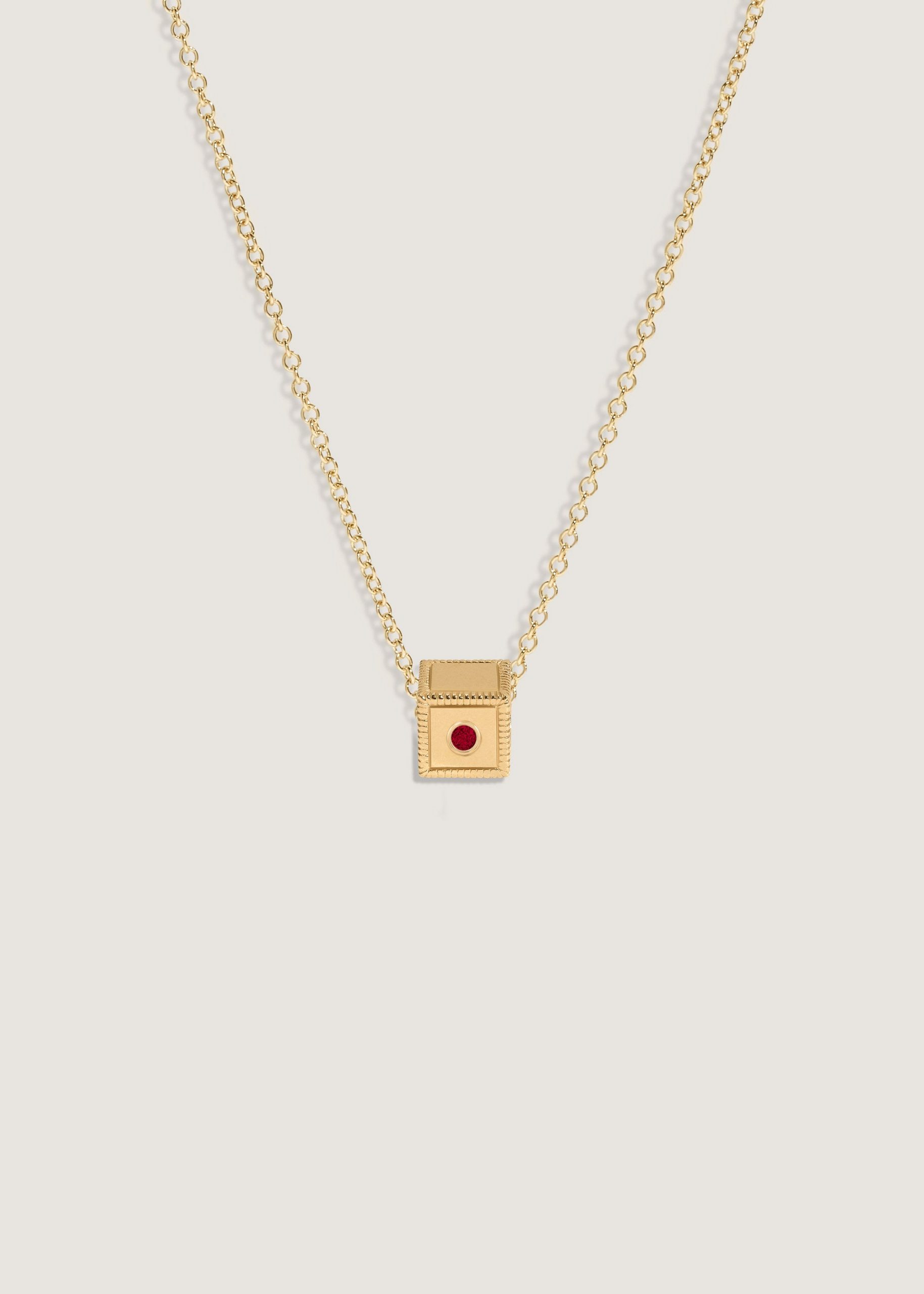 Kinn Studio Chapter Custom Birthstone Charm Necklace Garnet