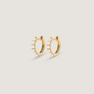 Kinn Studio Marina Pearl Huggie Earrings