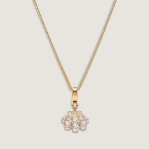 Kinn Studio Pavé Diamond Shell Charm Necklace