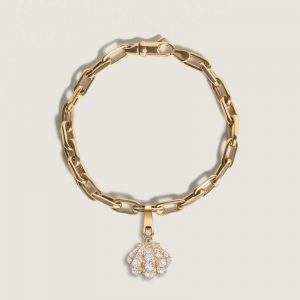 Kinn Studio Pavé Diamond Shell Charm Bracelet