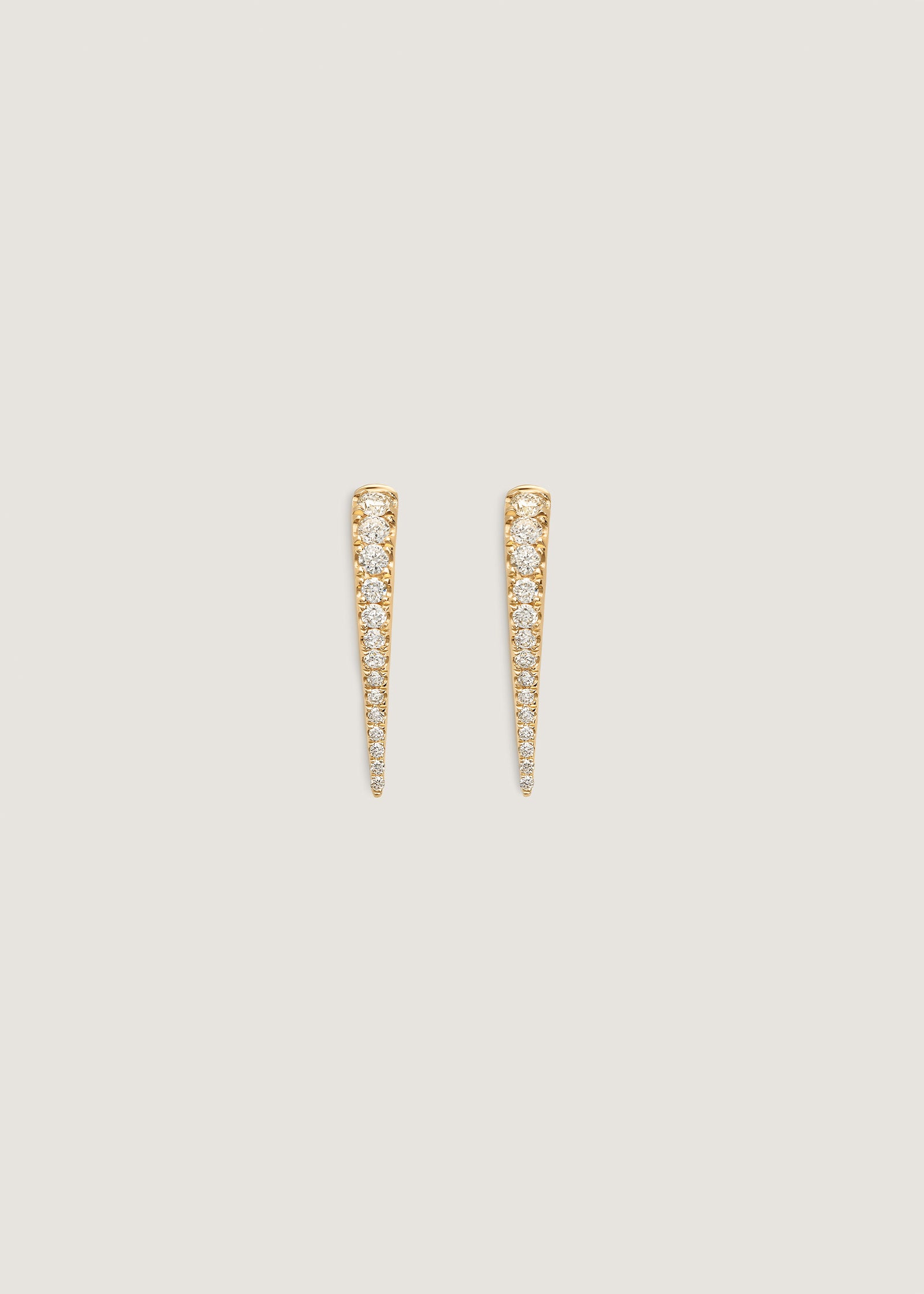 Kinn Studio Point Pavé Diamond Huggie Earrings Yellow Gold