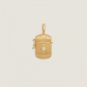 Kinn Studio Relic Ribbed Locket Pendant Diamond