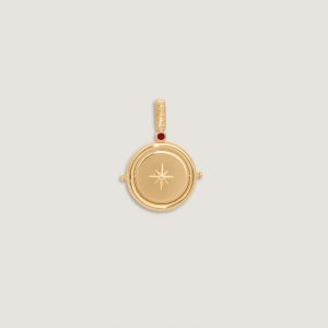 Kinn Studio Round North Star Birthstone Pendant Garnet