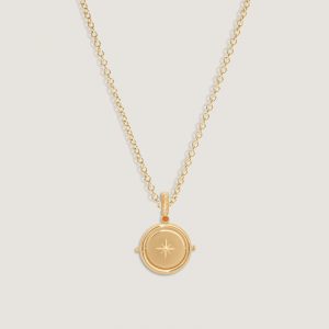 Kinn Studio Round North Star Birthstone Necklace Citrine