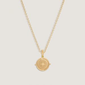 Kinn Studio Round North Star Birthstone Necklace Peridot