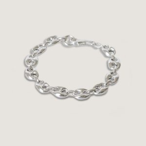 Kinn Studio Men's Puffed Mariner Chain Bracelet Silver