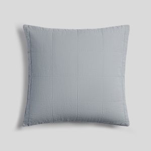 Parachute Linen Box Quilted Euro Sham (Sky)