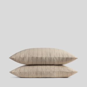 Parachute Linen Pillowcase Set (Bone Stripe)