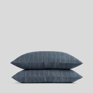 Parachute Linen Pillowcase Set (Dusk Stripe)