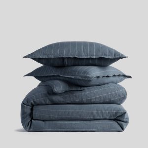 Parachute Linen Duvet Cover Set - Dusk Stripe K/CK