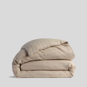 Parachute Linen Duvet Cover (Bone Stripe)