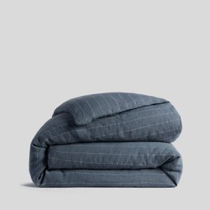 Parachute Linen Duvet Cover (Dusk Stripe)