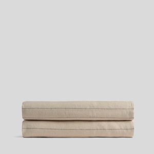 Parachute Linen Fitted Sheet (Bone Stripe)
