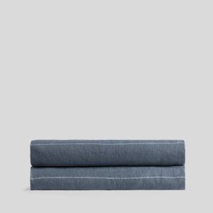 Parachute Linen Fitted Sheet (Dusk Stripe)