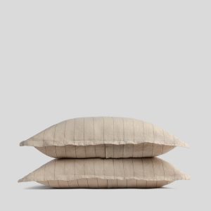 Parachute Linen Sham Set (Bone Stripe)