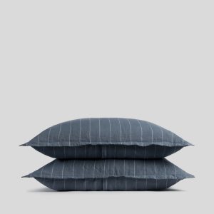 Parachute Linen Sham Set (Dusk Stripe)