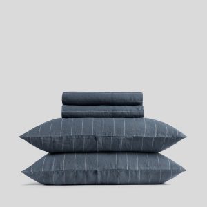 Parachute Linen Sheet Set - Dusk Stripe K/CK