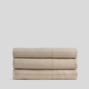 Parachute Linen Top Sheet (Bone Stripe)
