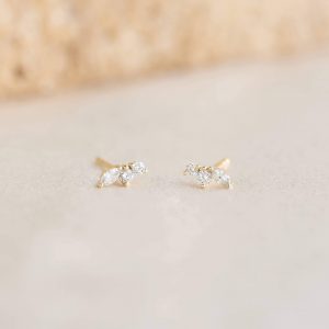 Linjer Lab Grown Diamond Wing Stud Earrings 10k Gold - Arabella