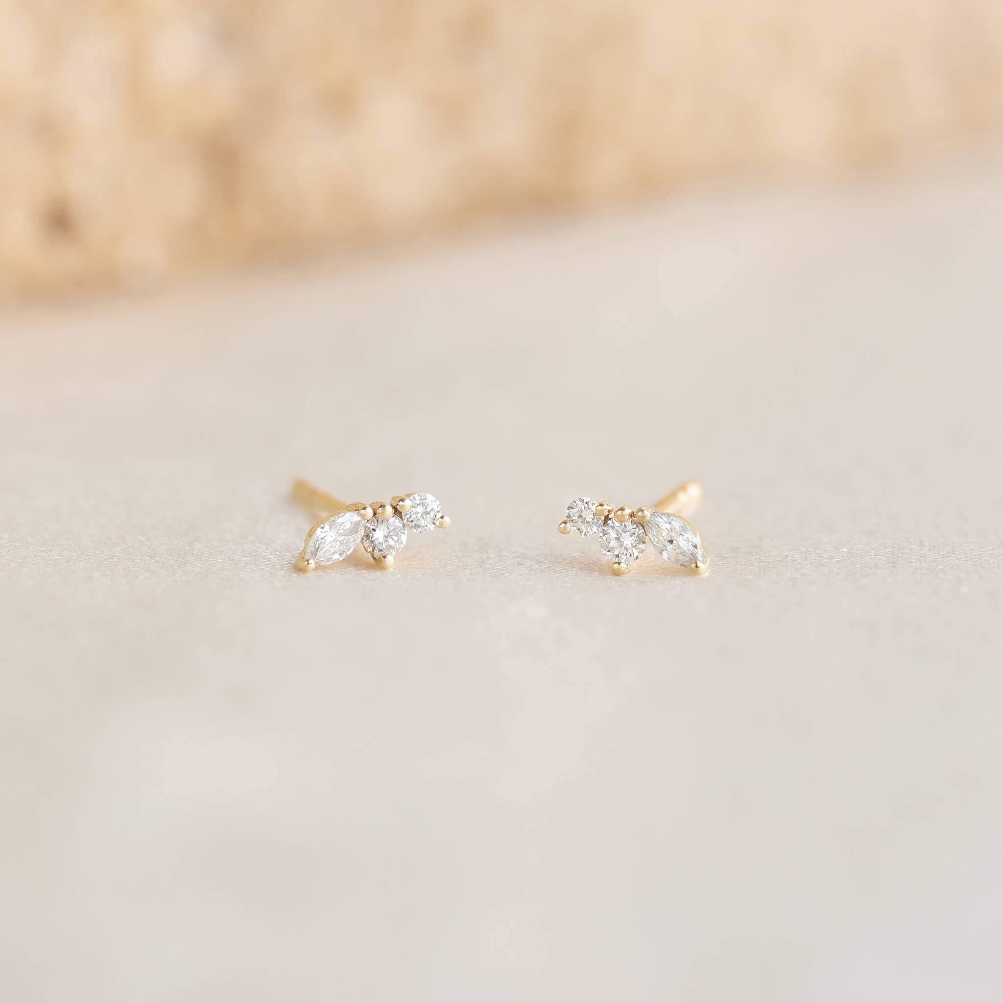 Linjer Lab Grown Diamond Wing Stud Earrings 10k Gold - Arabella