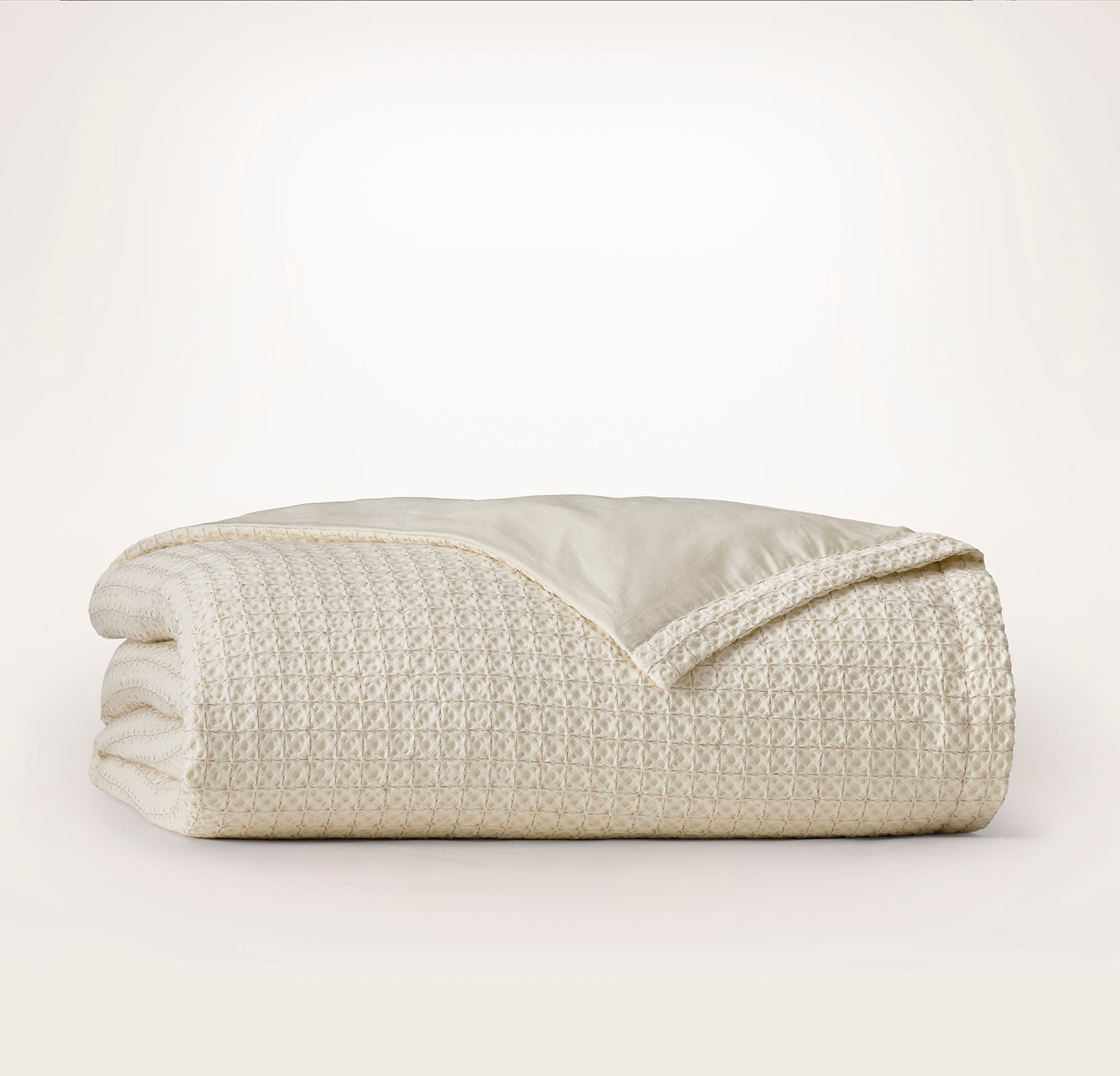 Bollandbranch Mosaic Waffle Duvet Cover - Cream/Oak