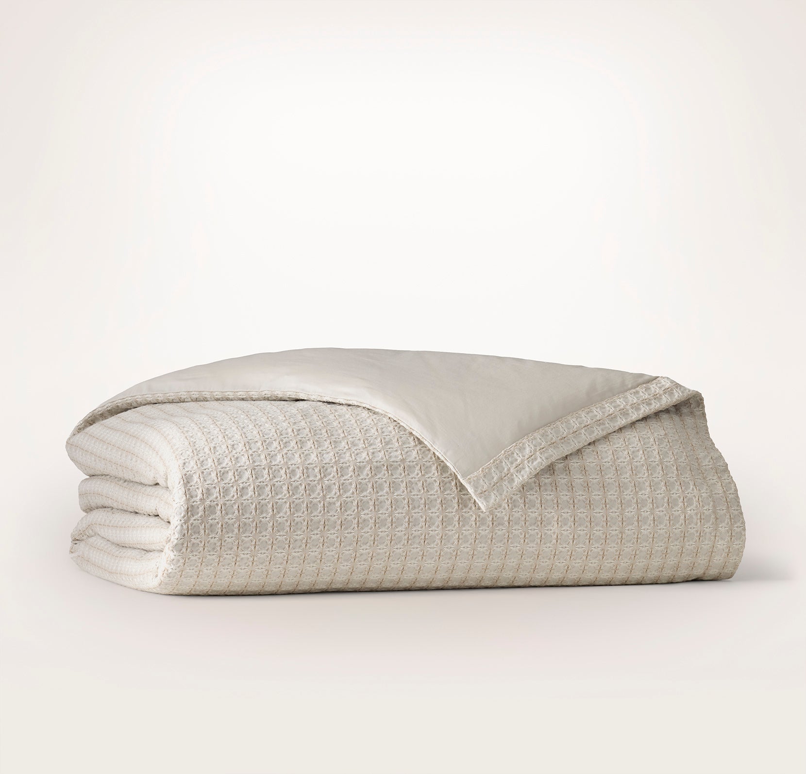 Bollandbranch Mosaic Waffle Duvet Cover - Mist/Cream/Oak