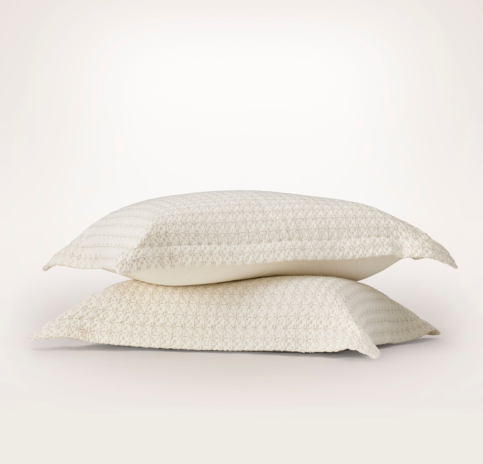 Bollandbranch Mosaic Waffle Duvet Sham Set - Cream/Oak