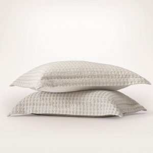 Bollandbranch Mosaic Waffle Duvet Sham Set - Mist/Cream/Oak