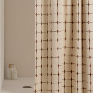 Parachute Organic Oasis Shower Curtain (Natural and Tobacco)