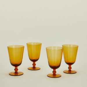 Hawkins New York Optic Goblet, Set of 4 - Amber