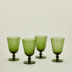 Hawkins New York Optic Goblet, Set of 4 - Olive