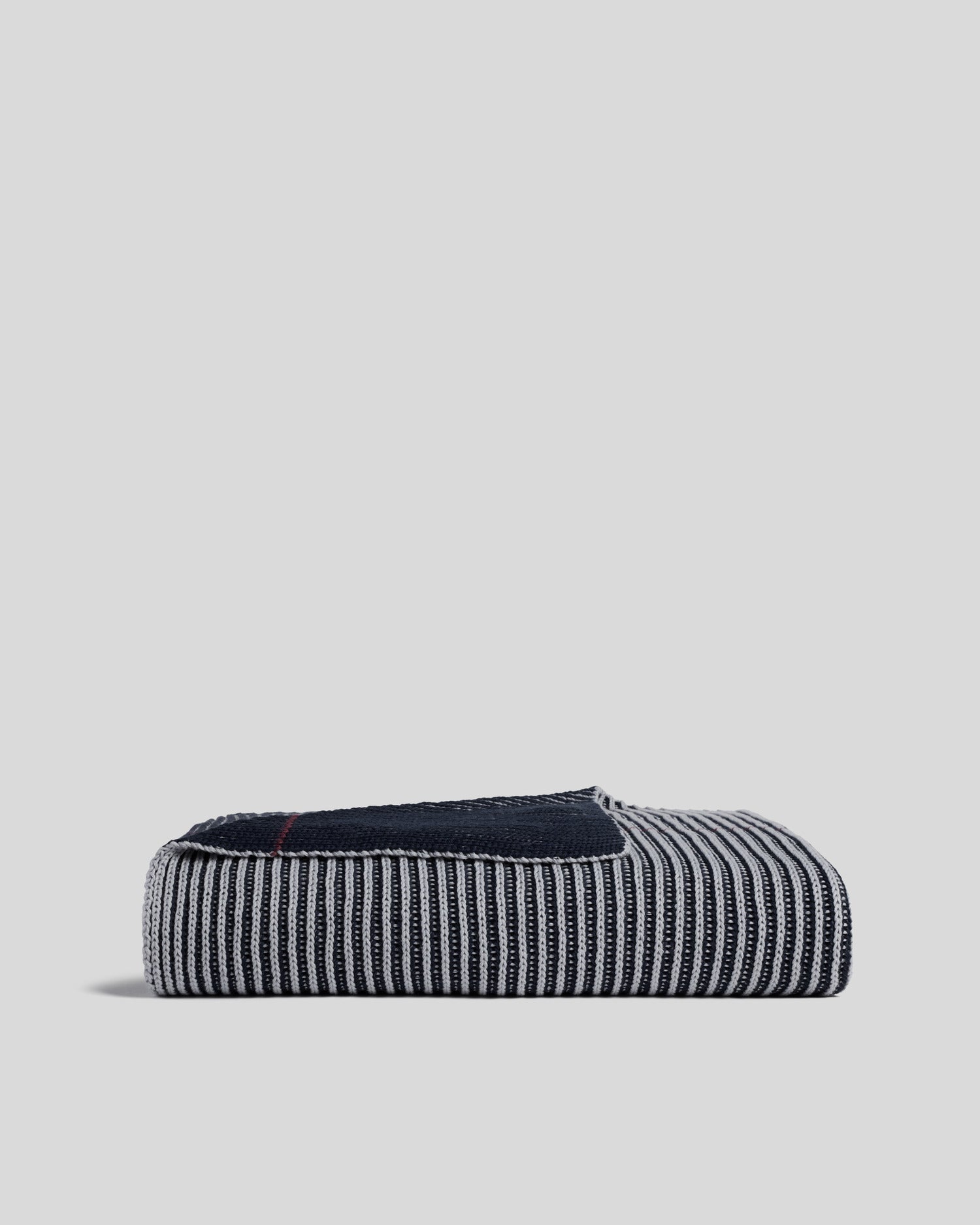 Parachute Organic Two Tone Rib Knit Throw (Ink and Sky)