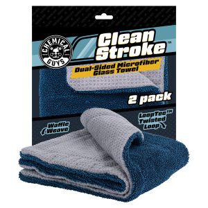 Chemical Guys CleanStroke Dual-Sided Microfiber Glass Towel 2-Pack