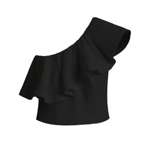 Cuyana Cropped Flounce Top