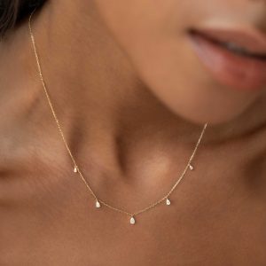 Linjer Pear Cut Lab Grown Diamond Pendant Necklace 14k Gold - Sylvie
