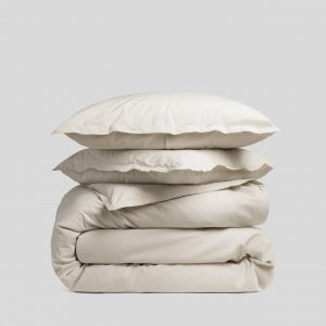 Parachute Percale Duvet Cover Set - Bone TW/XL