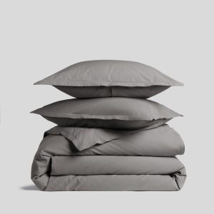 Parachute Percale Duvet Cover Set - Pebble TW/XL